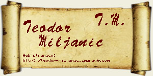Teodor Miljanić vizit kartica